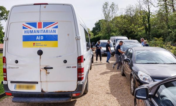 ‘Dunkirk spirit’: convoy of Ulez scrappage scheme vehicles arrives in Ukraine from London
