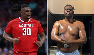 DJ Burns has lost 45 pounds since NC State’s March Madness run while preparing for the NBA Draft