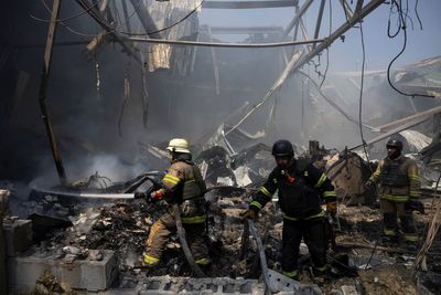 At least seven killed in Russian strike on Kharkiv as Zelensky pleads for more weapons