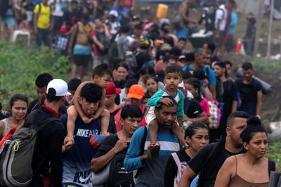 Two migrant caravans head for U.S. amid Biden administration's immigration crackdown