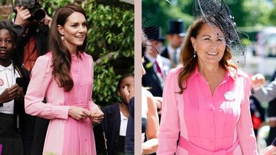 This pink midi dress is the perfect lookalike for the high-street piece Kate and Carole Middleton both love