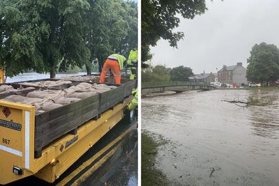 Scottish council urges public to stay away from river amid flood warnings