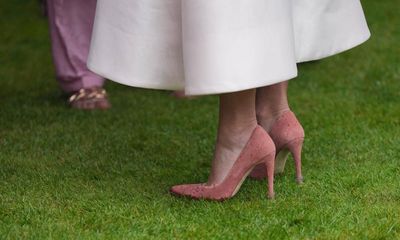 Well heeled: Zara Tindall’s stiletto protectors stop that sinking feeling