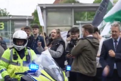 Rishi Sunak's campaign interrupted by pro-Palestine protesters ahead of speech