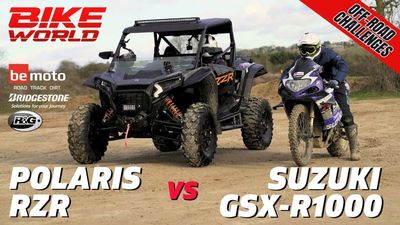 Watch This GSX-R Race a Polaris’ RZR Off-Road Because Why Not?