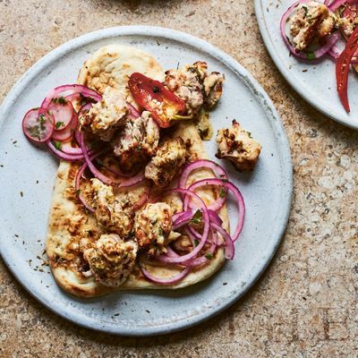 Recipe for creamy chicken skewers with green chilli and coriander – murgh malai tikka – by Maunika Gowardhan