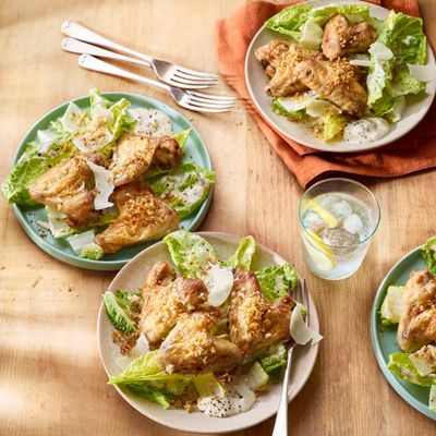 Chicken wing caesar salad recipe by Melissa Thompson