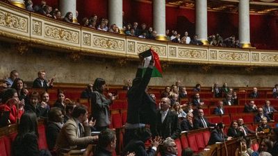 French MP suspended for waving Palestinian flag during debate