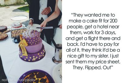 Woman Is Asked To Make A Cake For Half-Sis Despite Not Being A Guest At The Wedding, Sends Prices