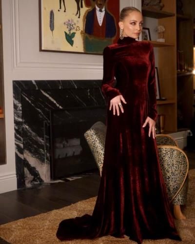 Nicole Richie Radiates Elegance In Maroon Dress Photoshoot