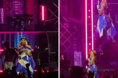 Nicki Minaj wears a Saltire and performs Scottish classic in Glasgow