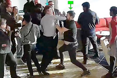 Video shows moment Roy Keane ‘elbowed’ Arsenal fan Scott Law after alleged headbutt at Emirates Stadium