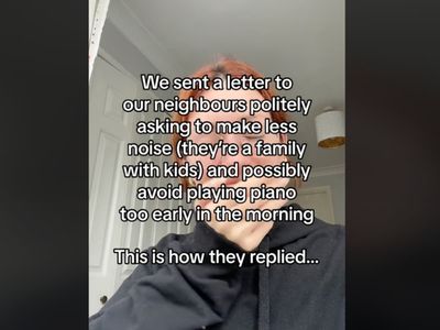 Woman receives wholesome reply from neighbour after complaining about children playing piano loudly