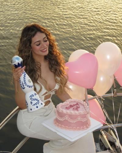 Elegant Mayra Goni Stuns In White Dress On Luxurious Cruise