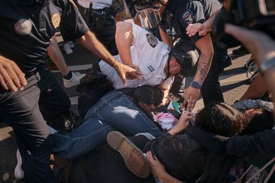 Pro-Palestinian protesters enter Brooklyn Museum, unfurl banner as police make arrests