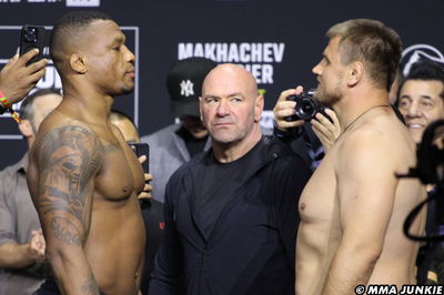 UFC 302 ceremonial weigh-in faceoff highlights video and photo gallery