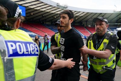 Police charge 24-year-old man over goalpost protest at Scotland v Israel match