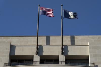 Trump Supporters Display Upside-Down Flags In Protest