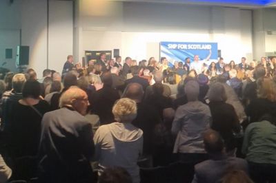 John Swinney tells crowd not to boo BBC journalist at SNP campaign launch