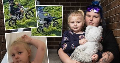 'It sent her flying': little girl playing in park 't-boned' by trail bike