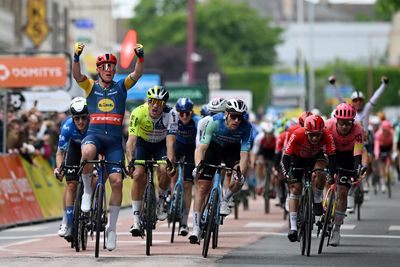 Mads Pedersen sprints to victory on stage 1 of the Critérium du Dauphiné