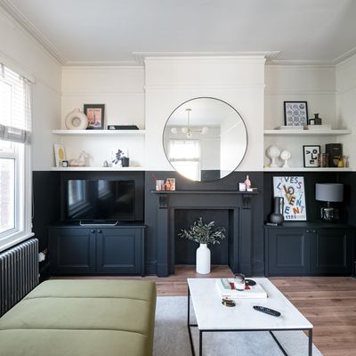 Forget the decor, this living room got a serious storage makeover