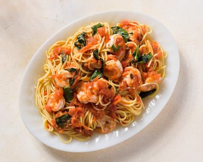 Shelled shrimp add big flavor to this simple tomato sauce