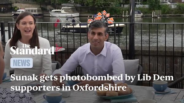 Lib Dems spring a 'small boat crisis' on Rishi Sunak at Thames rowing club near London