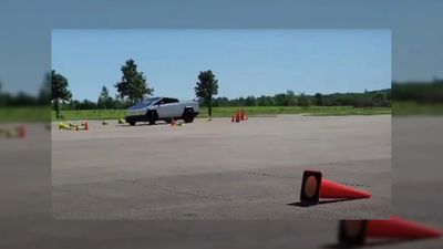 Tesla Cybertruck Posts Quick Times At Porsche Autocross Event