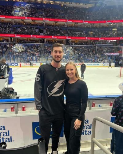 Kyle Tucker And Partner Enjoying Ice Hockey Game Together