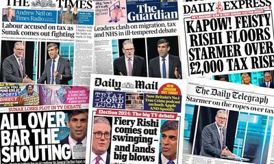 ‘Rishi comes out swinging’: what the papers say after the UK’s first election debate
