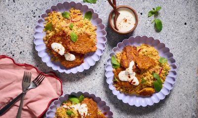 Gourd almighty! Alice Zaslavsky’s recipe for pumpkin fritters with spiced chickpea couscous