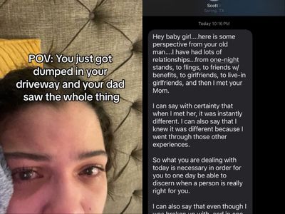 Father sends daughter sweet text message after watching her get broken up with