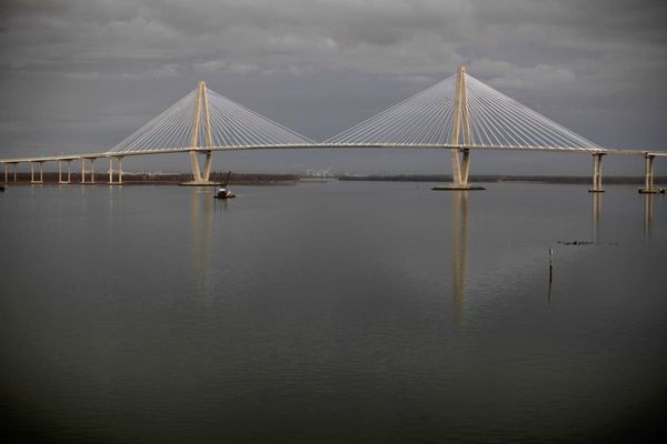 Ship at full throttle in harbor causes major South Carolina bridge to close until it passes safely