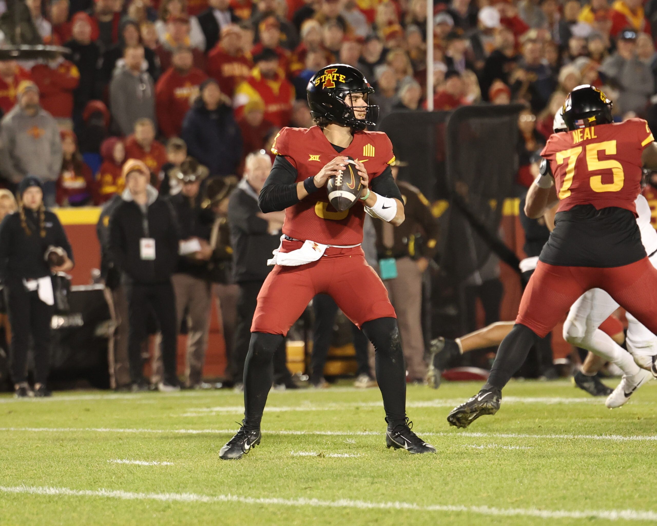 Iowa State quarterback Rocco Becht playing host to…