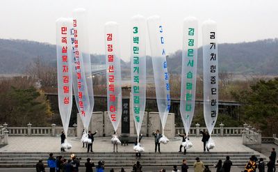 South Korean group flies propaganda leaflets across border following North's trash-balloon launches