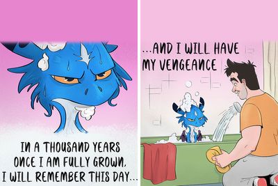 15 Heartwarming Comics And Some Videos That We Made Of This Firefighter And His Unusual Pet Dragon