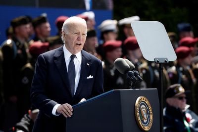 Watch as Joe Biden joins Emmanuel Macron for D-Day anniversary in Normandy