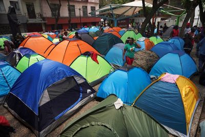 Mexican authorities clear one of Mexico City's largest downtown migrant tent encampments