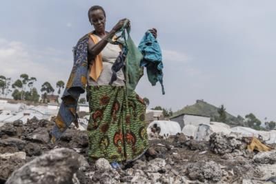 Displacement Camp Fire Destroys Tents In Eastern Congo