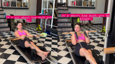 "Neck, abs and biceps in one go": Netizens hail Kareena Kapoor Khan as she slays Pilates workout