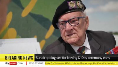 D-Day veteran accuses Rishi Sunak of 'letting down the country' by leaving Normandy ceremony early