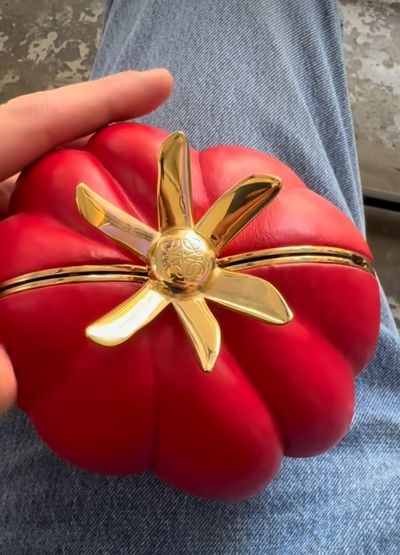 Jonathan Anderson Masterfully Creates a Loewe Tomato Clutch Inspired by Popular Meme