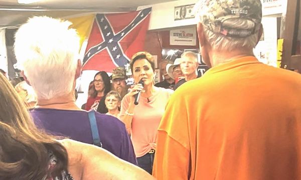 Revealed: Trump ally Kari Lake gave speech in front of Confederate flag