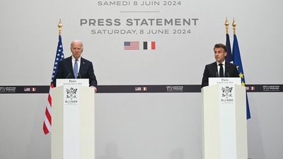 Russia will not 'stop at Ukraine', Biden says after talks with Macron
