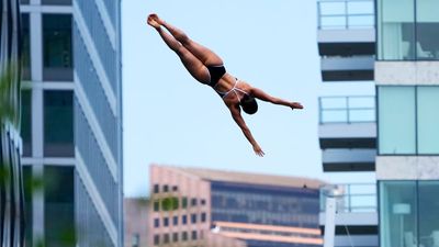 Cliff divers ready to plunge 90 feet from a Boston art museum in sport's marquee event