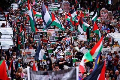 Thousands Rally In London For Gaza Ceasefire