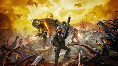 The official Starship Troopers co-op shooter has a full release date, Casper Van Dien, and a miraculous-sounding corpse pile-up system: 'No other game has been able to achieve persistent death at the scale we're doing'