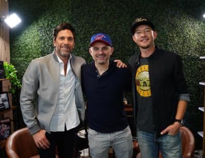 Henrik Lundqvist Smiles With Gary Vaynerchuk And Friend