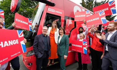 ‘It’s not a game for us’: aboard the Labour battle bus with Angela Rayner